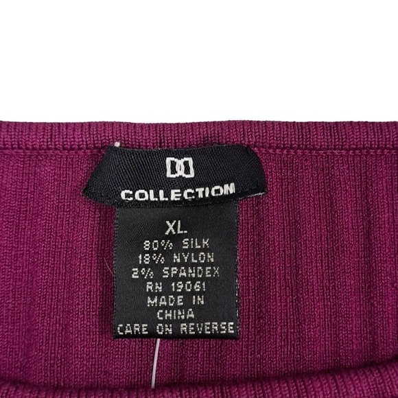 New Doncaster Collection plum purple ribbed Sleeveless top XL NWT Silk Blend - Picture 2 of 4